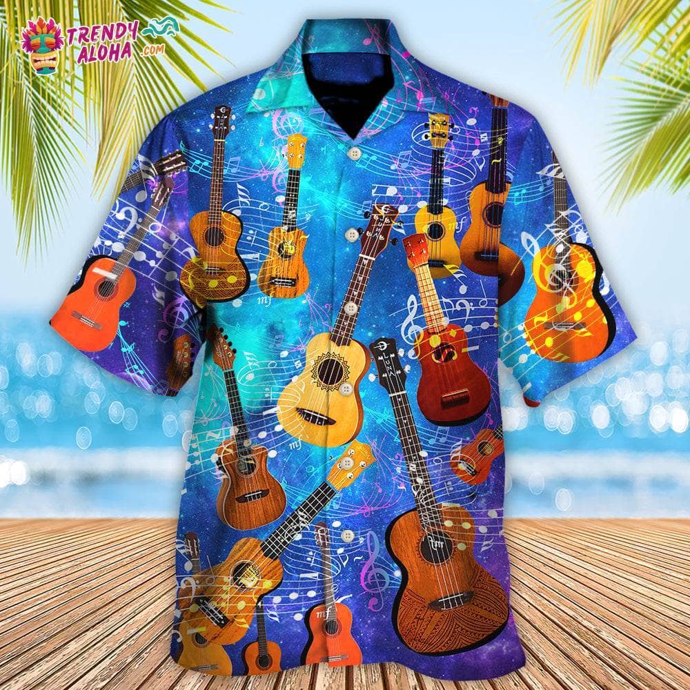 Guitar Ukulele Love Forever Style Hawaiian Shirt - Trendy Guitar Ukulele Love Forever Style Hawaiian Shirt - Trendy