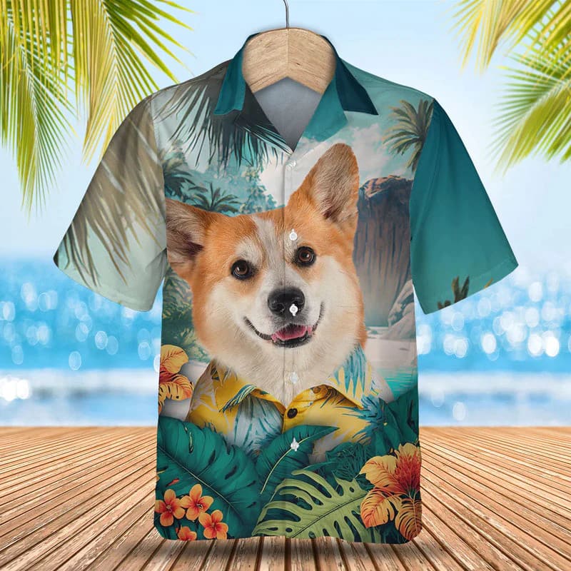 Hawaiian corgi shirt best sale